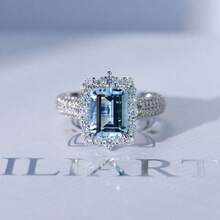 1PC Luxury Women's Fashion Wedding Band Engagement Party Zirconia Ring Birthday Anniversary Christmas Gifts For Women Girlfriend Fine Jewelry Size 5-11# - Màu xanh lam - Xem 14