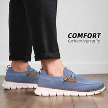 Mens Casual Loafers Shoes Slip On Fashion Walking Dress Sneakers Business Oxfords Work Lightweight Soft Sole Zapatos-20256688 - 淺藍色 - 查看 5