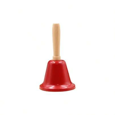 Hand Bell Houd Bells con de Madera Campana de Cena Hierro 2.5 Pulgadas para Bodas, Aula Escolar, Alarma Servicio, jingles, Campana Mano roja Que Suena