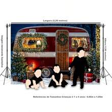 Horizontal Photographic Background For Photo Shoots Sublimated Fabric 3D Fireplace Garland Realistic Christmas Scene 2.20x1.50cm - FF-3263 - 查看 3
