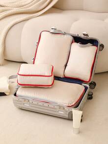 4 قطع مكعبات تعبئة للسفر، منظمات أمتعة ضاغطة، حقائب تخزين رقمية ومستحضرات تجميل، مناسبة لحقائب الملابس والأحذية، حقيبة سفر، حقيبة يد، حقيبة أمتعة للسفر والأعمال والعطلات، سعة كبيرة، محمولة متعددة الوظائف، حقيبة سفر متنوعة الاستخدام