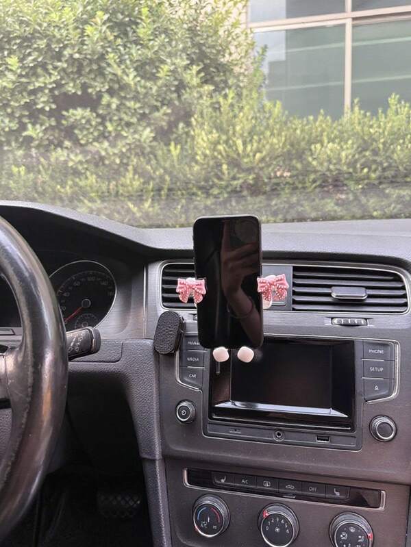 Support de téléphone pour voiture avec nœud en diamant, support de navigation pour voiture à gravité, décoration intérieure pratique et de qualité