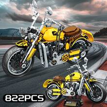 Modelo de bloques de construcción de motocicleta clásica de alta tecnología, juguete de ladrillos de carreras de ciudad de moto para decoración de escritorio de adultos, regalo de Navidad - Multicolor - Ver 11