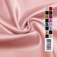 1pc Silky Shiny Solid Satin Fabric, Faux Silk Material Smooth And Soft, Suitable For Wedding Crafts DIY, Curtains, Tablecloths, Garment Fabric