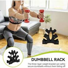 Dumbbell Rack, 3 Tier 20kg Bearing Dumbbell Rack PP Weight Stand Holder Easy Assembly Fitness Equipment Indoors Exercise