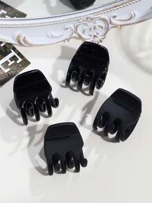 8 piezas Clips de pelo elegantes para mujer, estilo simple y alto para coleta, adecuados para uso diario, accesorios de pelo para mujeres - Negro - Ver 3