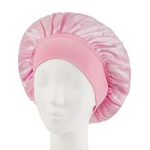 1 pieza/2 piezas/3 piezas Gorro de satén de borde ancho y alta elasticidad para mujeres, belleza, cuidado del cabello, posparto, quimioterapia