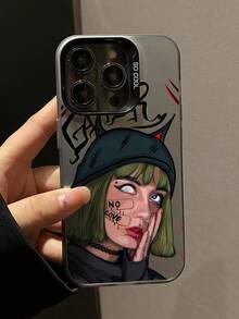 独特的白色眼睛女孩图案手机壳，磨砂防摔保护相机手机保护套，兼容 iPhone11、12、13、14、15、16 ProMax X、XS、XR、16E、15 Plus，兼容三星 Galaxy、OPPO、Realme、Vivo、Redmi、Infinix、Honor X50i - 彩色 - 查看 4