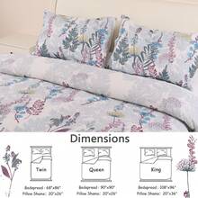 Twin/Full/Queen/King Quilt Set, 3 Piece Floral Bedding Set Microfiber Bedspread Coverlets For Beds - Bunga Biru - View 5