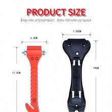 Car Safety Hammer, Emergency Escape Tool, 2-In-1 Auto Window Breaker And Seat Belt Cutter For Family Rescue & Vehicle Emergency Escape - 紅色 - 查看 5