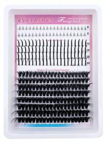 3-In-1 False Eyelash Clusters, 200D/160D/120D/100D/80D/60D Long 6-20mm Pointed Tip Lower Lashes, 280/264/248/232/216 Pieces Thick Single Lashes, DIY Pointed Tip Lashes, Cartoon Style Lash Clusters, Mink Fur Lash Strips, Thick Type - D - 查看 16