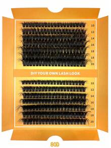 200pcs/180pcs/160pcs/140pcs/120pcs Faux Mink Eyelashes 200D/160D/120D/100D/80D/60D 8D Luxury Fluffy DIY Cluster Lashes - 14-20mm Mixed Length Eyelash Extension 0.07mm Russian D Curl Thick & Reusable Dramatic Lashes, Beginner Friendly For Daily, Party, Valentine's Day, Music Festival, Christmas, Thanksgiving Ideal Gift - D - 查看 15