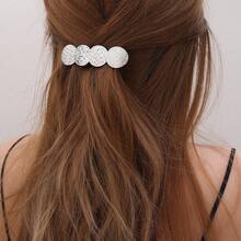 Pinzas de pelo con clip de resorte de metal únicas para mujeres, pinzas laterales de una sola pieza de lujo, nuevo diseño de alta gama 2025, pasadores, accesorios para el cabello, accesorios para la cabeza, accesorios para el cabello para mujeres, pasador - Plateado - Ver 5