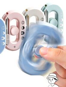 1pc Portable Scissors, Mini Finger Spinner Type 2-In-1 Utility Knife, Magnetic Blade Cutter - Envelope Knife - Scissors, Perfect For Home And Office Use, Easily Cut, Cardboards, Express Boxes And DIY Crafts, A Great Gift For Friends - Multicolor - View 10