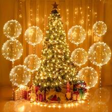 10/20pcs LED Lights With 20inch LED Light Up Bobo Balloons String Lights Transparent Balloons For Birthday Wedding Christmas Party Graduation Season Decorations, Best For Christmas - 彩色 - 查看 7