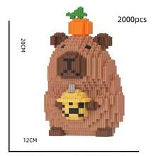 3000 块水豚河豚积木玩具 - 具有挑战性的拼图组装与互锁夹 - 创意手工 DIY 积木 - 3D 模型 - 圣诞礼物 - 万圣节礼物 - 彩色 - 查看 10