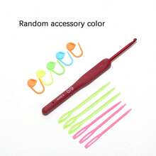 9pcs Crochet Hook Set, Red Crochet Hooks With Soft Grip Handles, Suitable For Beginners And Professionals, Includes Yarn, Knitting Needles, Etc. - Perfect For DIY Crafts, Knitting And Sewing Projects 2.0/2.5/3.0/3.5/4.0/4.5/5.0/5.5/6.0