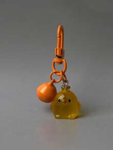 1pc Glow-In-The-Dark Keychain - Cute Chick With, Durable Resin, Cute Birthday Or Valentine's Gift For, Women, Backpack, Purse, Car Keys Charm - Durable Everyday & Party Accessory, Cute Keychain Accessories, Bag Decoration, Playful Design,