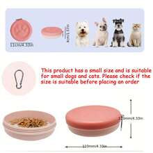 1pc Pet Travel Bowl, Portable Outdoor Pet Food Bowl, Pet Feeding Bowl, Multi-Functional Portable Snack Box, Essential For Cat/Dog Outdoor Travel, Small Size Pet Travel Bowl, Please Check Size Before Ordering