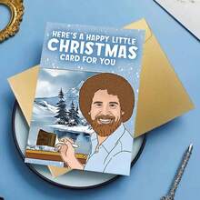 1pc Charming "Art - Inspired Christmas" Card, Lighthearted Creative Festive Humor, Paper Made, Suitable For Sending Christmas Wishes To Art - Loving Pals, Delightful Art - Themed Holiday Note, Comes With Envelope - Multicolor - View 8