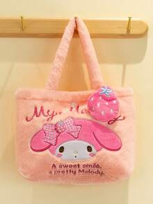 1个三丽鸥肉桂狗毛绒手提包 - 可爱柔软的单肩包，带可拆卸挂饰，萌萌的动漫斜挎包，适合女孩和收藏家，官方授权毛绒钱包 - 彩色 - 查看 9