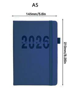 1pc 2026 A5 Calendar Planner, Business Notebook, A5-8.3 Inches X 5.6 Inches, Daily, Monthly, And Weekly Notebooks, Deluxe Deluxe Planner For School Office Schedules (Pink)