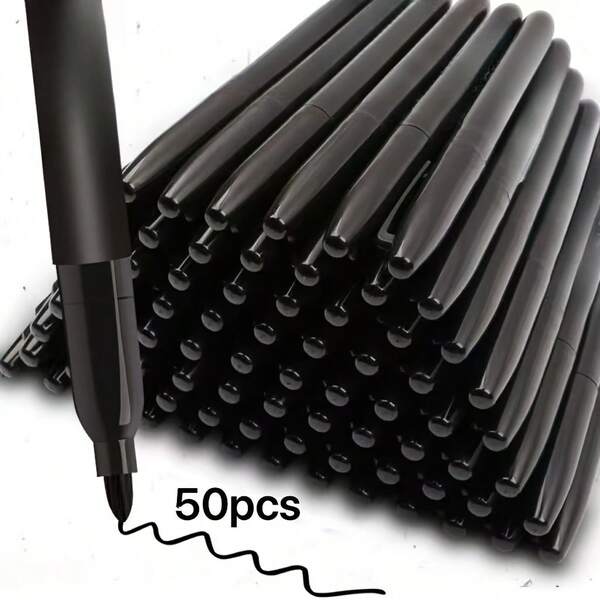 50 pezzi Pennarelli permanenti - Asciugatura rapida, non sbiadenti, formula a base di olio senza acidi, punta fine per una scrittura precisa - Adatti per superfici di carta, plastica, metallo - Colori vivaci nero, blu, rosso - Ideali per pittura, artigianato, etichettatura e forniture scolastiche