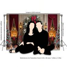 Horizontal Photographic Background For Photo Shoots Sublimated Fabric 3D Fireplace Garland Realistic Christmas Scene 2.20x1.50cm - FF-3253 - 查看 5