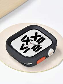 2pcs/Set Women Men Fashionable Casual Cute Soft TPU Hollow Out Protector Cover Comfortable Matte Anti-Fall Watch Case, Compatible With Apple Watch Case 40/41/42/44/45/46/49mm, For Apple Watch Series Ultra/SE/11/10/9/8/7/6/5/4, Clear+Black