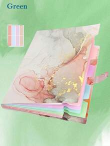 Cartella portatile in marmo e oro, borsa porta documenti multistrato per l'ufficio e le finanze