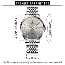 RUIGE 男士商务石英表带日历显示，圆形表盘，夜光指针，时尚奢华的设计，非常适合男士礼品手表 - 均碼 - 查看 2