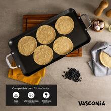 Durable Double Burner Griddle 20 X 11 100 Pure Aluminum With Nonstick NSF Certified For Frying Searing Grilling Browning Ideal For Home Commercial Kitchen Pack Of 1 - 黑色 - 查看 7