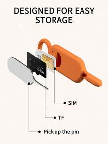 SIM Card Ejector, Durable Colorful Face Anti-Lost SIM Card Ejector Pin Cover, Portable Phone Accessory With Keychain, Secure Memory Card Holder For Smartphones, Easy To Use, Sim Card Protector, Whimsical Design, Quality Construction, Blue