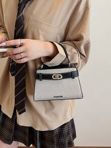 New Autumn And Winter Simple Contrast Color Design Women's Handbag, Simple And Fashionable Versatile Classic Style Shoulder Bag, Modern Style Adjustable Shoulder Strap Design Crossbody Bag