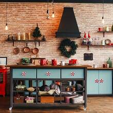 IDOLPACK Holiday Christmas Knob Cover Set - Red Mint & Snowflake Design, Durable Plastic, Easy To Clean, Great For Kitchen, Bathroom And Home Decor, Christmas Decoration