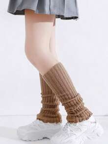 1/5/10 Pairs Girls All-Match Leg Warmer Socks For 4-12 Years, Christmas Girls Socks,New Year Socks,Fashionable And Comfortable, Suitable For Jk Styles, For Autumn/Winter Daily Wear, Candy Colors, Black&White, For A Gift