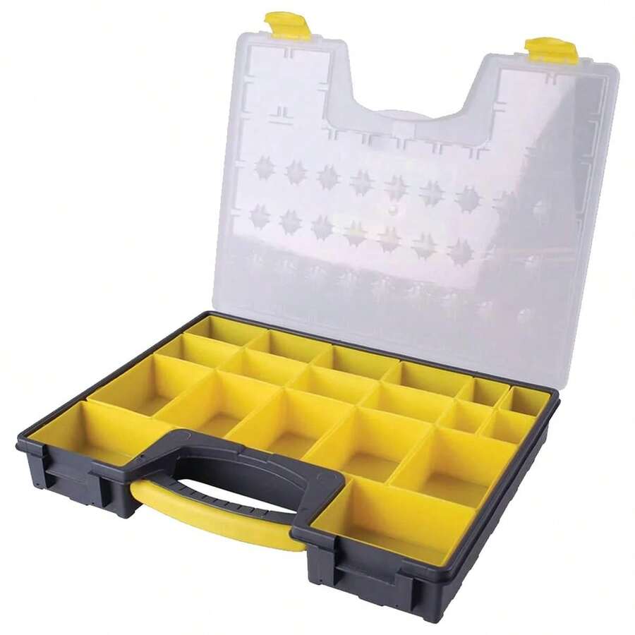 VENTDEPOT Cajas Plásticas Organizadoras, MXYBS-001, 1Pza, 15 Divisiones, 8.5" Base, 2.44" Altura, 13.32" Ancho, Plástico - Negro - Ver 1