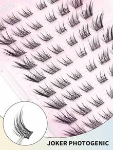 60 piezas de pestañas postizas autoadhesivas, mirada suave y natural de guiño de zorro, pestañas postizas C-Curl para párpado superior de Su Daji