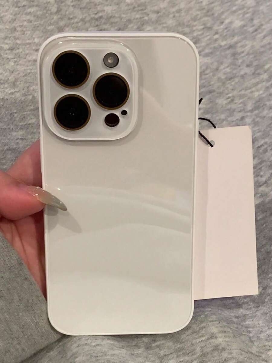 奢华实心亮面玻璃手机壳，兼容 17 Pro Max、16、15、14、13、12、11 Pro Max，镜头保护，防震边框，硬质后盖