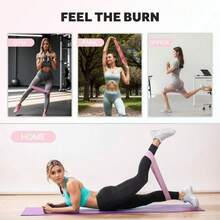 Adjustable Weight Bench 3 Level Resistance Bands - For Home Gym Fitness Stretching, Strength Training,Stretch Bands For Working Out Women Or Men - Hồng - Xem 6