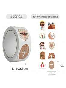 500 片基督教贴纸卷圣经贴纸经文贴纸耶稣贴纸美学贴纸圣经经文贴纸信仰贴纸乙烯基防水适用于笔记本电脑手机汽车滑板水瓶剪贴簿电脑日记 - 彩色 - 查看 10