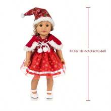 3pcs/Set Christmas Doll Outfit With Snowflake Elements, Including Dress, Cape And Hat, Fits 16-18 Inch Reborn Dolls, Costume For Children 3+ Years Old, Christmas Gift (Doll And Shoes Not Included) - Multicolor - View 5