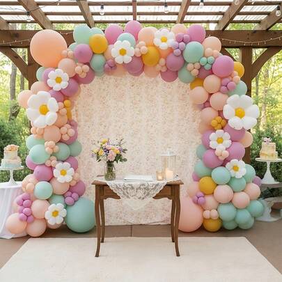 Arco de globos con diseño de margarita, set de arco de globos navideños, disponible en múltiples colores, adecuado para decoración de baby shower con tema de margarita, también aplicable para bodas, cumpleaños, decoración del hogar interior y exterior