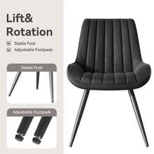 Nalupatio 4 Piece Dining Chair, Modern Kitchen Chair, Upholstered Fabric No Handrail Side Chair, Living Room Chair With Backrest And Metal Legs, Suitable For Kitchen, Dining Room, Living Room - 黑色 - 查看 4