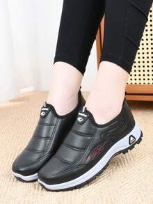 Women's Thick Sole Waterproof Snow Boots, Warm Lined Thick Winter Shoes, Outdoor Anti-Cold Boots, Middle-Aged Boots, Mom Shoes - Black - View 9