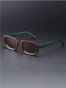 1 par de gafas de hombre de estilo vintage cuadrado retro personalizadas, adecuadas para un estilo minimalista y elegante, versátiles para cualquier atuendo, que irradian un ambiente de moda de alta gama