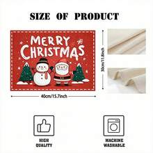 1 pièce/4 pièces/6 pièces/100 pièces Napperons imprimés Père Noël et bonhomme de neige, napperons thermoprotecteurs, conviennent pour la décoration de la maison, les repas de fête, la cuisine et la décoration de fête, peuvent être offerts en cadeau de Noël
