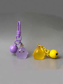 1pc Glow-In-The-Dark Keychain - Cute Chick With, Durable Resin, Cute Birthday Or Valentine's Gift For, Women, Backpack, Purse, Car Keys Charm - Durable Everyday & Party Accessory, Cute Keychain Accessories, Bag Decoration, Playful Design,