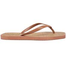 Women's Straw Flip Flops With Square Toe And Lined Briza Beach - Camel - View 3