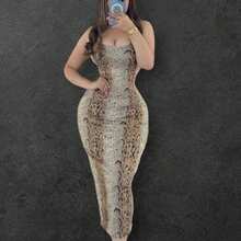 Women Midi Dresses - Nude - View 7